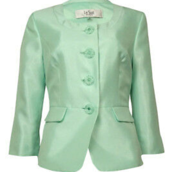 Le Suit Hamptons Mint Green Skirt & Blazer set - Picture 8 of 10